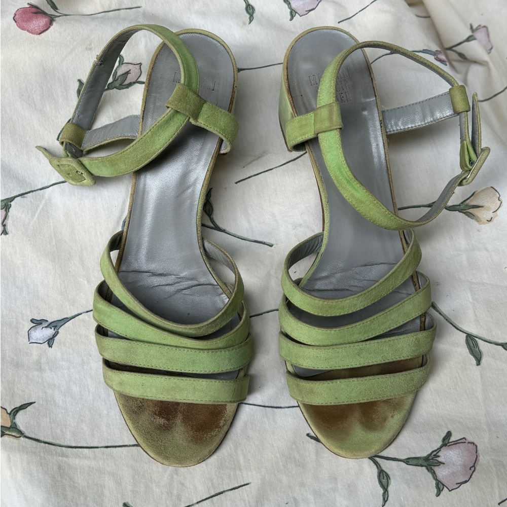 Maryam Nassir Zadeh - Green Suede Palma Low - Strappy Women's Sandals 40 - Picture 5 of 5
